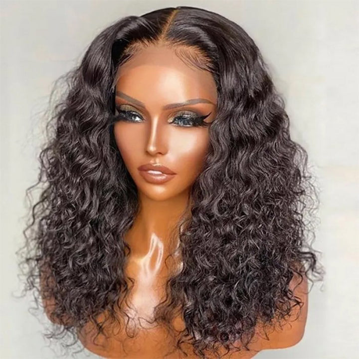 Geetahair Upgrade HD Lace Water Wave Bob Wig Crystal Clear Lace Human Hair Bob Wigs With Baby Hair