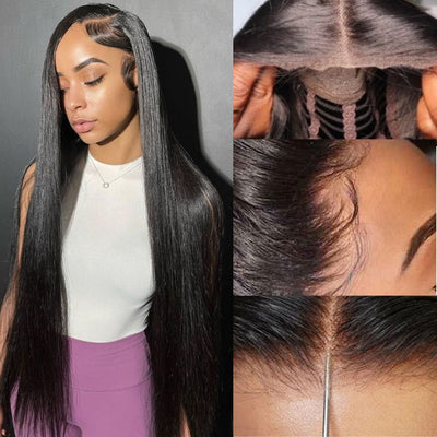 No Code Need: Glueless 13x4/6x4.5 Straight Wear & Go Pre Cut HD Transaparent Lace 100% Virgin Human Hair Wigs-Geeta Hair