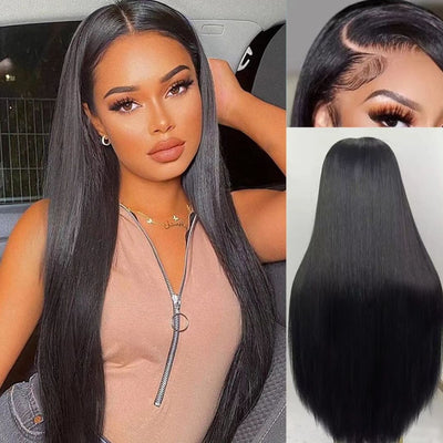 Geetahair Upgrade HD Lace Straight Wig Crystal Clear Lace Human Hair Wigs With Pre Plucked Natural Hairline