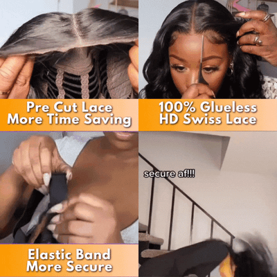Glueless Wear Go 13x4/6x4.5 Body Wave/Loose Deep Wave/Curly/Kinky Straight Pre Cut HD Transaparent Lace Human Hair Wigs With Breathable Cap Air Wig-Geeta Hair