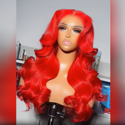 Intense Classy Red Body Wave 13x4 Lace Front Wig Glueless 4x4 Lace Human Hair Wigs-Geeta Hair