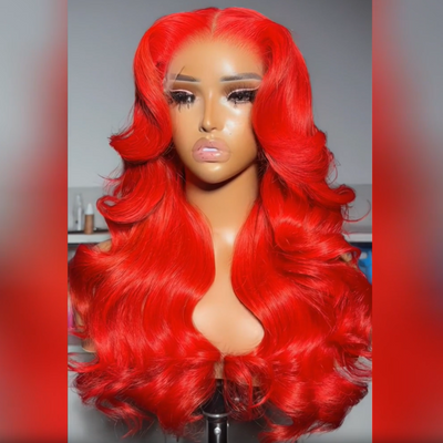 Intense Classy Red Body Wave 13x4 Lace Front Wig Glueless 4x4 Lace Human Hair Wigs-Geeta Hair