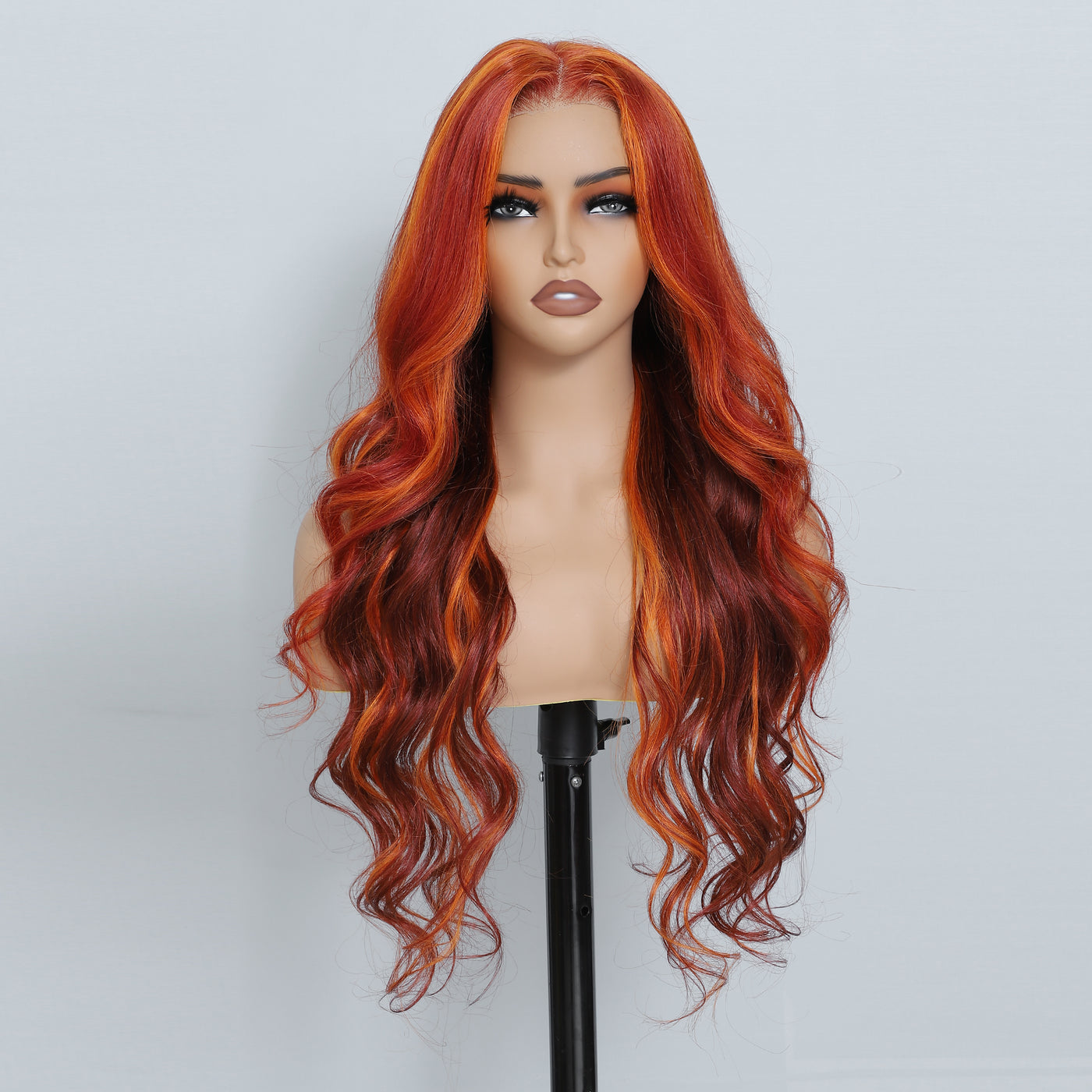Highlight Red Ginger Body Wave Human Hair Wigs 180% HD Lace Frontal Wig Pre Plucked Glueless Wavy Lace Wigs For Women