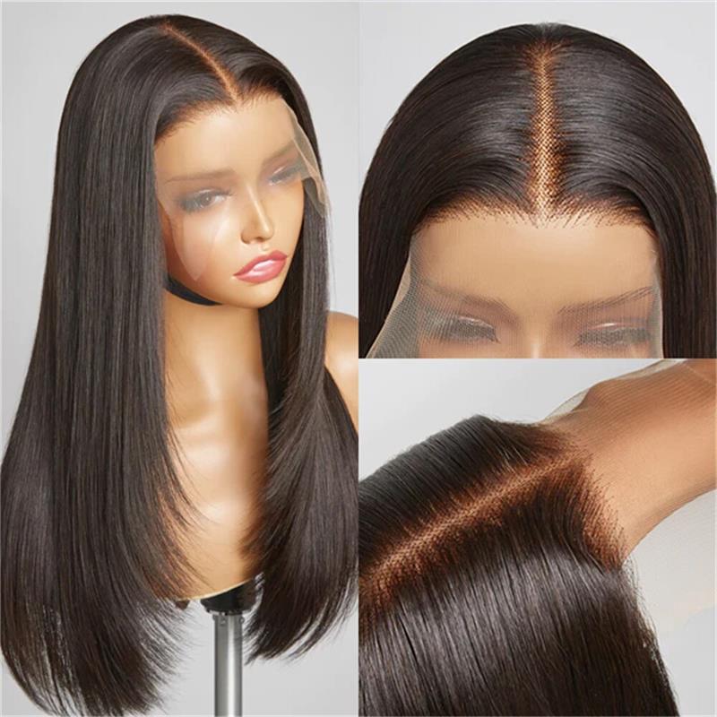 Pre Bleached Knots Glueless Wig Layered Cut 13x4 HD Lace Front Wig Human Hair for Women Pre Plucked Natural Hairline