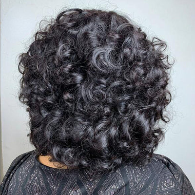 Lazy Girl Wigs Bouncy Wave Pixie Cut Glueless Bob Wig Bouncy Curl 13x4 Lace Front Wig No Code Needed