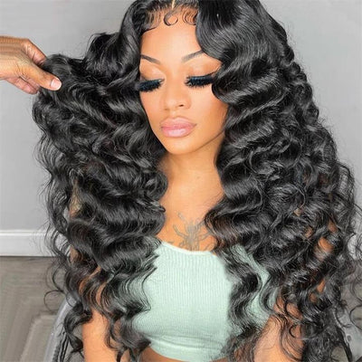 Natural Crimps Curls Loose Deep Wave HD Lace Frontal Wig Natural Hairline Glueless Wig-GeetaHair