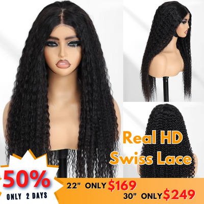 No Code 50% OFF Flash Sale: Glueless 6x4.5 Ladylike Curly Pre Cut HD Transaparent Lace Human Hair Wigs-Only 2 Days