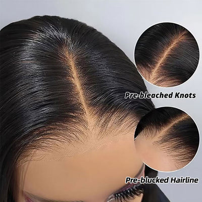 Pre Bleached Knots Highlight Curly Bob Wig Human Hair Pre Plucked C Shape Lace Wig 180% Density