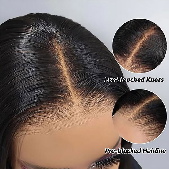 Wear Go Glueless Wigs Kinky Straight Pre Cut HD Transaparent Lace Human Hair Wigs With Breathable Wear & Go Pre Plucked Hairline Cap Air Wig-Geeta Hair