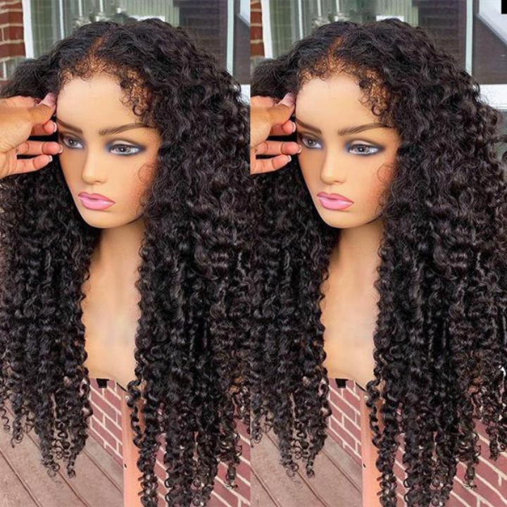 Type 4C Kinky Hairline Spanish Curly 13x4 Undetectable Lace Human Hair Wigs With Baby Hair Realistic Hairline-Geeta Hair