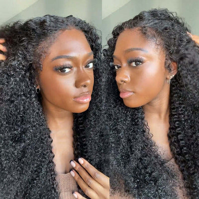 Afro Kinky Curly Type 4C Hairline Kinky Edge 13x4 HD Lace Front Wig 250% Density-Geeta Hair