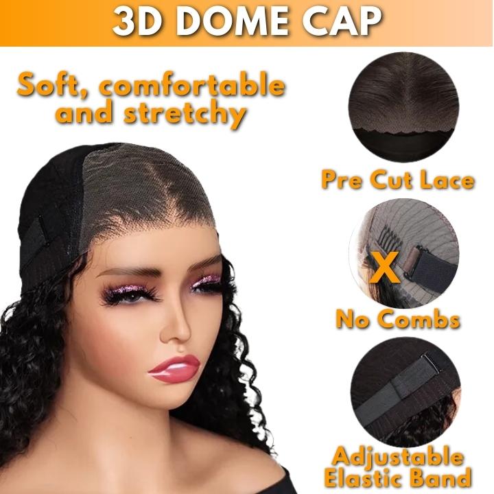 Glueless 13x4/6x4.5 Bouncy Curl Pre Cut HD Transaparent Lace 100% Virgin Human Hair Wigs With Breathable Wear & Go Pre Plucked Hairline Cap Air Wig-Geeta Hair