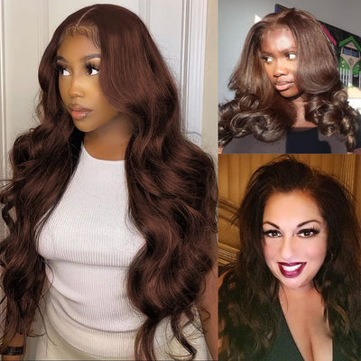 GeetaHair Light Brown Body Wave 3 Bundles With 4x4 Lace Closure Unprocessed 100% Real Human Hair Extensions - GeetaHair