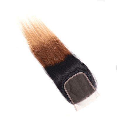 GeetaHair Ombre Blonde Straight Human Hair 3 Bundles With 4x4 Lace Closure 100% Human Hair Extension Weaves - GeetaHair