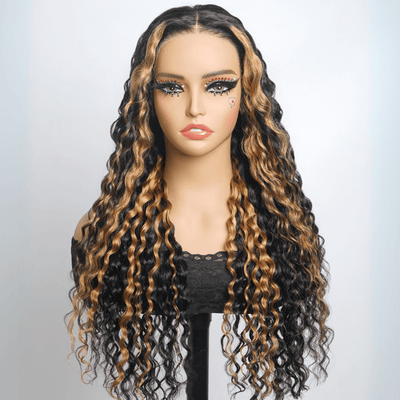 Highlight Blonde Lace Frontal Wigs Loose Wave 13x4 Lace Front Human Hair Wig Pre Plucked 250% Density - GeetaHair