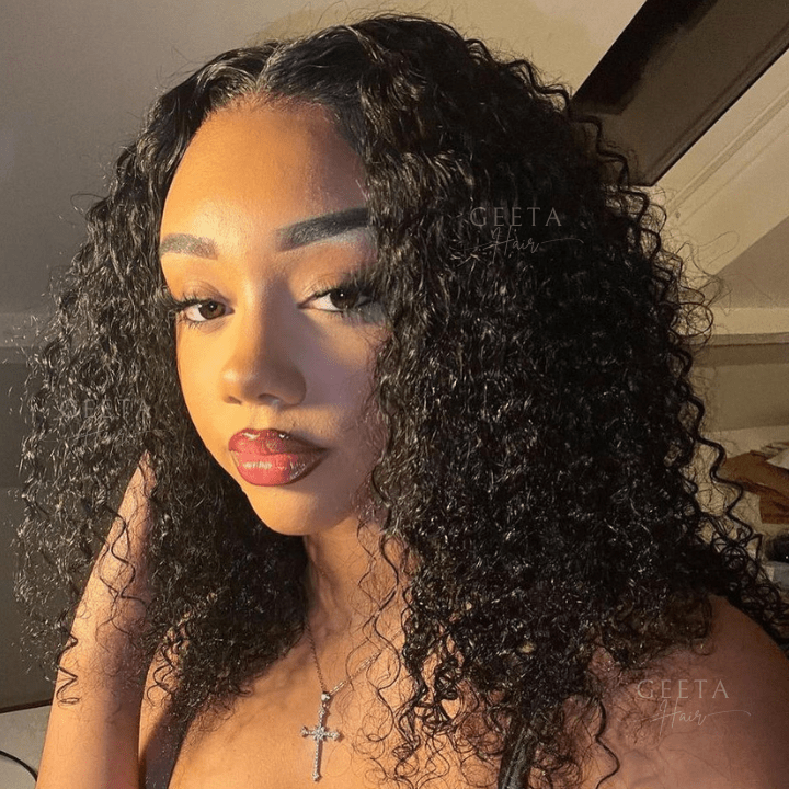 Geetahair Upgrade HD Lace Kinky Curly Bob Wig Black Color Undetectable Clear Lace Human Hair Bob Wigs - GeetaHair