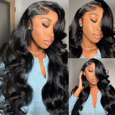 Body Wave Curtain Bangs Wigs 13x4 HD Lace Front Pre Plucked Natural Hairline Flash Sale - GeetaHair