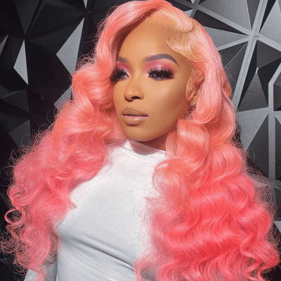 Glueless 13x4/6x4.5 Pink Body Wave Pre Cut HD Transaparent Lace Human Hair Wigs - Geeta Hair - GeetaHair