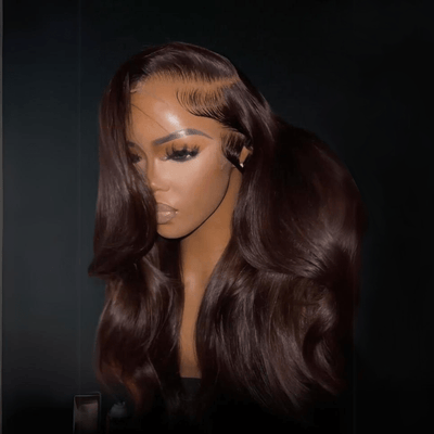 13x4 Brown Body Wave Lace Front Wig HD Lace Frontal Wig Chocolate Brown Colored Human Hair Wigs - GeetaHair