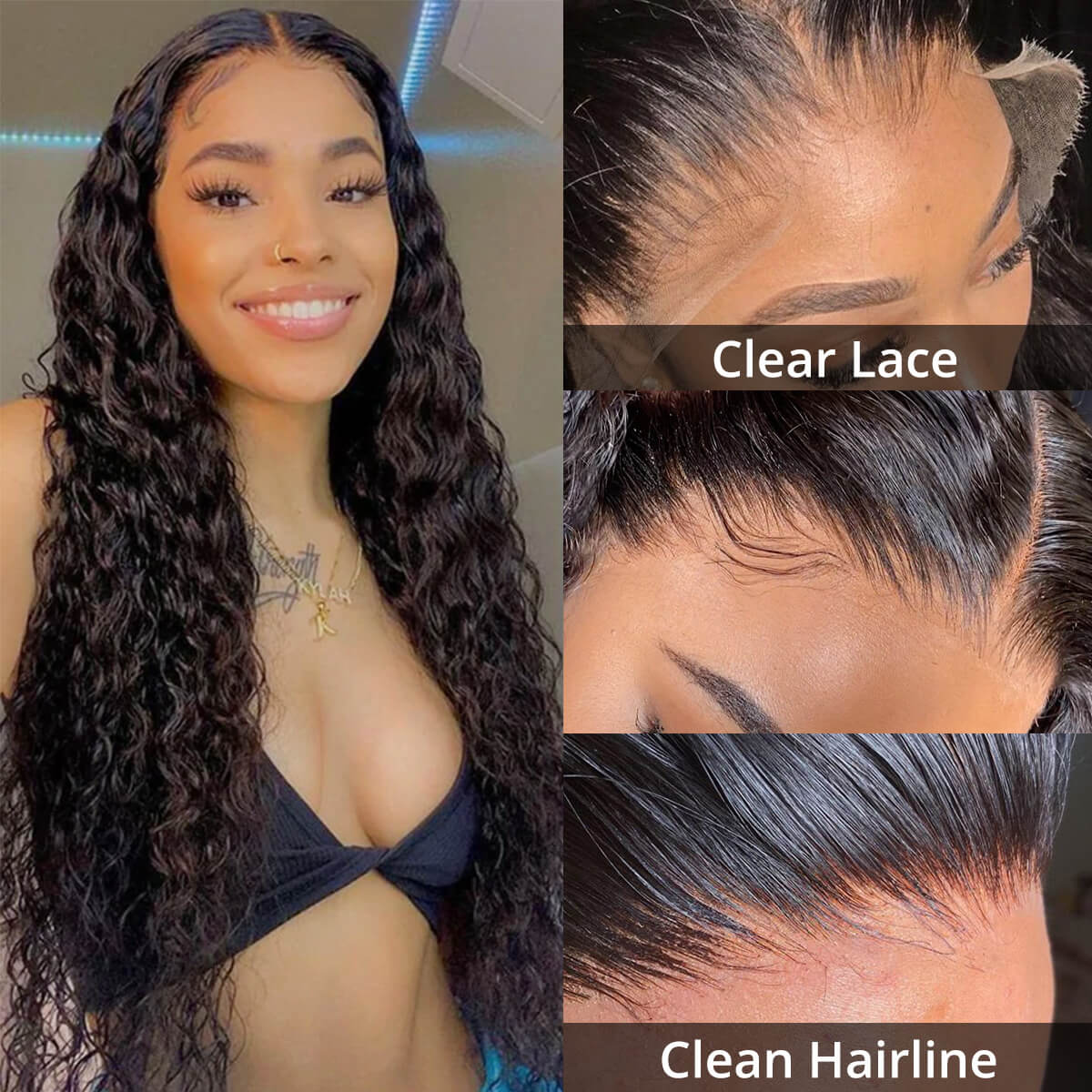 Geetahair Upgrade HD Lace Water Wave Wig Pre Plucked Natural Hairline Crystal Clear Lace Human Hair Wigs - GeetaHair