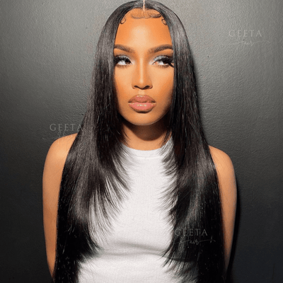 Geetahair Upgrade HD Lace Layered Straight Wig Crystal Clear Lace Human Hair Wigs With Pre Plucked Natural Hairline - GeetaHair
