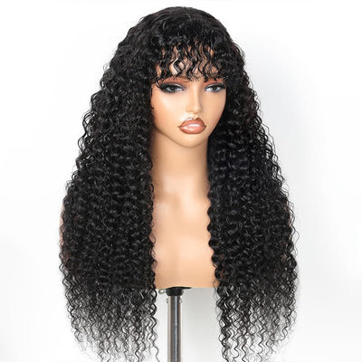 Flash Sale $139 Get 28inch Glueless Bouncy And Full Spanish Curly Wig With Bangs - GeetaHair