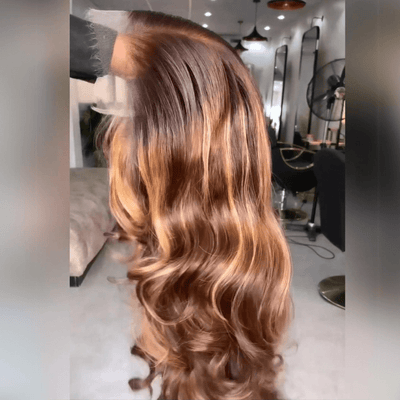 Highlight Honey Blonde Glueless Wigs Loose Wave 13x4 HD Lace Front Wig for Women Pre Plucked - GeetaHair