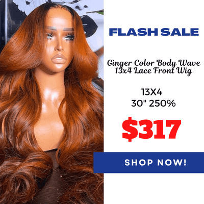 Crazy Flash Sale: Ginger Color Body Wave 13x4 Lace Front Wig - Only 2 Days - GeetaHair