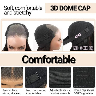 Layered Cut Human Hair Wigs Gluless Body Wave Pre Cut Lace Wigs With Curtain Bangs Long Hair - GeetaHair