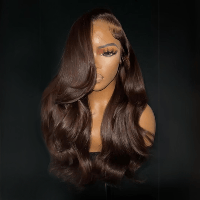 13x4 Brown Body Wave Lace Front Wig HD Lace Frontal Wig Chocolate Brown Colored Human Hair Wigs - GeetaHair