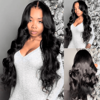 Geeta Pre - Cut HD Lace Put On And Go Glueless Wig 13x4 Loose Body Wave Lace Front Wigs with Curtain Bangs 180% Density - GeetaHair
