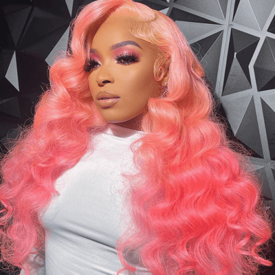 Glueless 13x4/6x4.5 Pink Body Wave Pre Cut HD Transaparent Lace Human Hair Wigs - Geeta Hair - GeetaHair