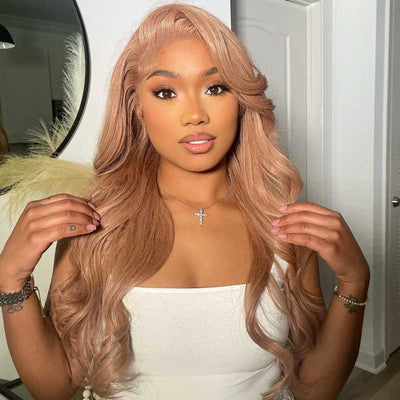 Body Wave Light Flaxen Brown Human Hair Wigs 13x4 Lace Front Cozy Blonde Glueless Wigs 250% Density - GeetaHair
