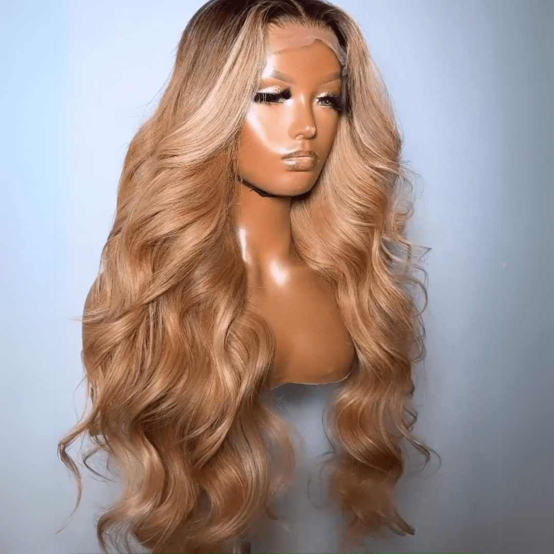 1B Blonde Body Wave 13x4 Lace Front Wigs Ombre Blonde Colored Human Hair Glueless Wigs - GeetaHair