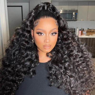 Geetahair Upgrade HD Lace black Wand Curls Wig Undetectable Invisible Lace Human Hair Wigs - GeetaHair