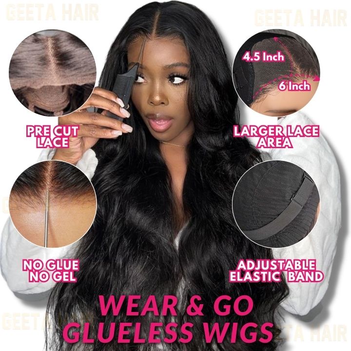 Over $101 Save $100: 6x4.5 Mint Green Body Wave Pre Cut HD Transaparent Lace Human Hair Wigs - Spring 2023 Flash Sale - GeetaHair