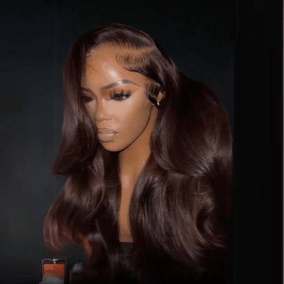 13x4 Brown Body Wave Lace Front Wig HD Lace Frontal Wig Chocolate Brown Colored Human Hair Wigs - GeetaHair
