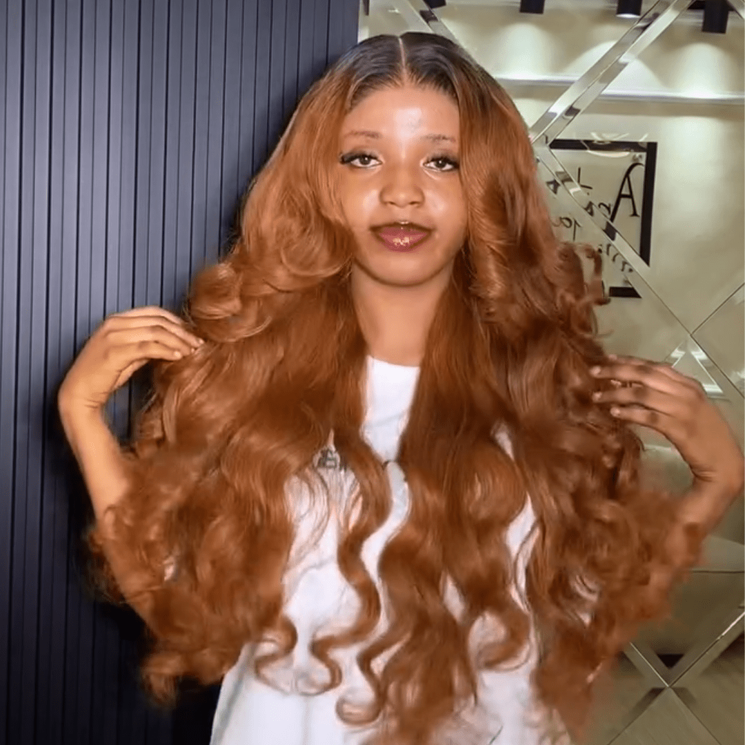 Ombre 1B/30 Colored Human Hair Wigs Loose Wave Honey Blonde 13x4 Lace Front Wig Pre Plucked 250% Density - GeetaHair