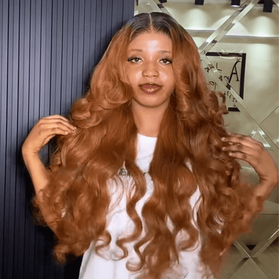 Ombre 1B/30 Colored Human Hair Wigs Loose Wave Honey Blonde 13x4 Lace Front Wig Pre Plucked 250% Density - GeetaHair