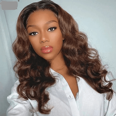 Loose Deep Wave Blue/Reddish Brown/Brown/Burgundy 13x4 Lace Front Wigs Pre Plucked Natural Hairline Human Hair Wigs - Geeta Hair - GeetaHair