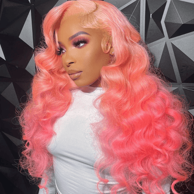 Glueless 13x4/6x4.5 Pink Body Wave Pre Cut HD Transaparent Lace Human Hair Wigs - Geeta Hair - GeetaHair