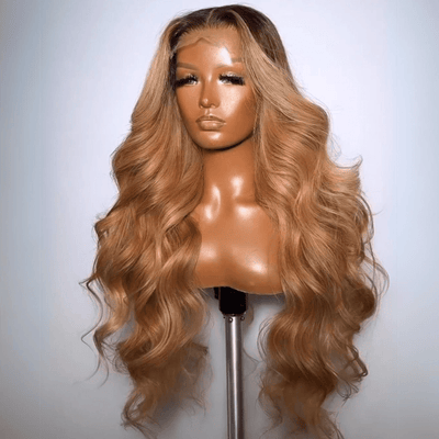 1B Blonde Body Wave 13x4 Lace Front Wigs Ombre Blonde Colored Human Hair Glueless Wigs - GeetaHair
