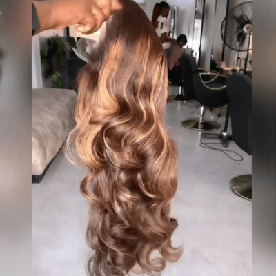 Highlight Honey Blonde Glueless Wigs Loose Wave 13x4 HD Lace Front Wig for Women Pre Plucked - GeetaHair