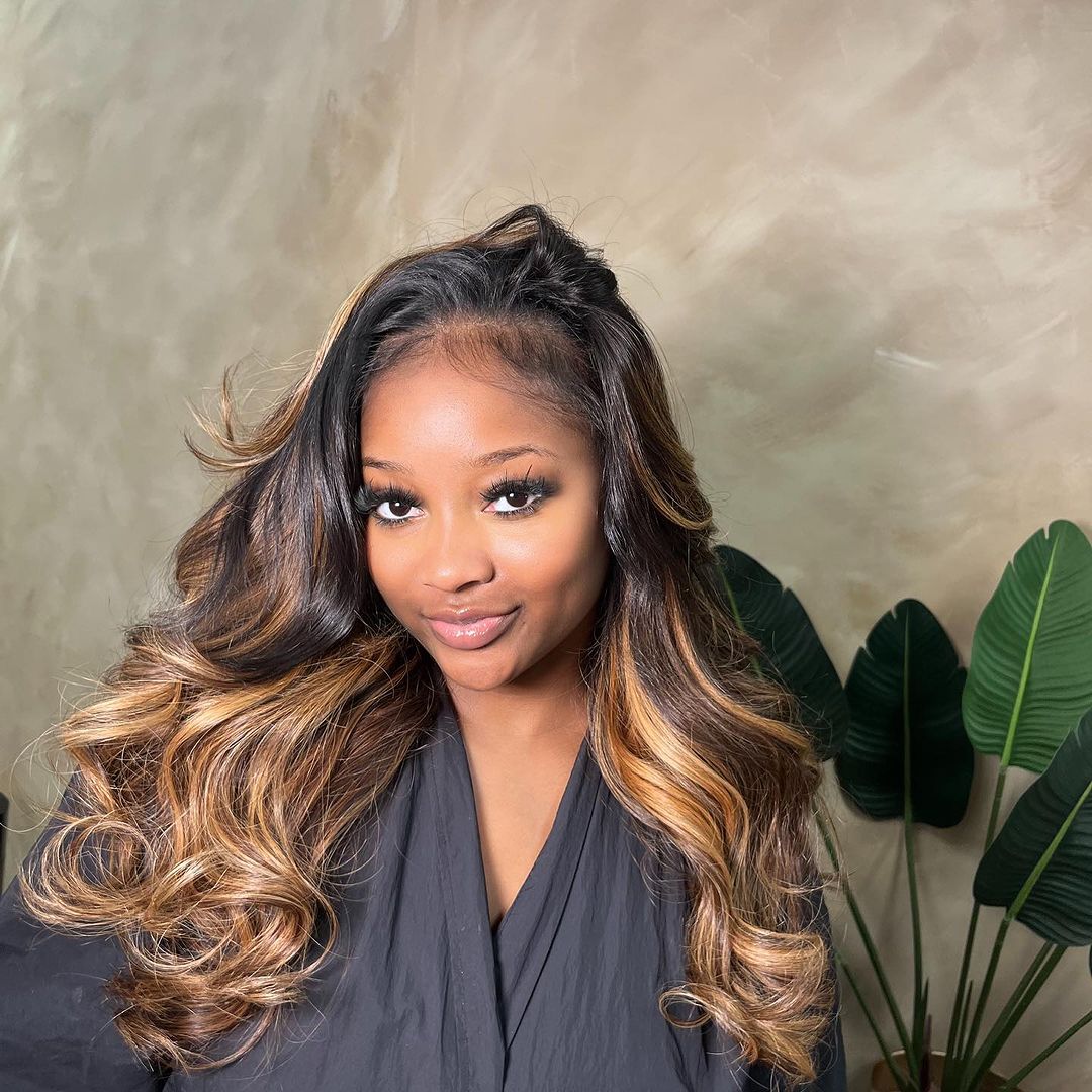 Honey Blonde Highlights Glueless Wigs 13x4 Body Wave Lace Front Human Hair Wigs Brown Blonde Glueless Wig For Black Women - GeetaHair