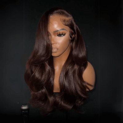 13x4 Brown Body Wave Lace Front Wig HD Lace Frontal Wig Chocolate Brown Colored Human Hair Wigs - GeetaHair