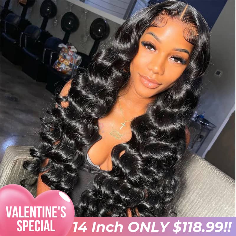 Valentine's Special Sale Natural Crimps Curls Loose Deep Wave Glueless 5x5/6x4.5 Closure HD Lace Human Hair Wig With Baby Hair-Geeta Hair