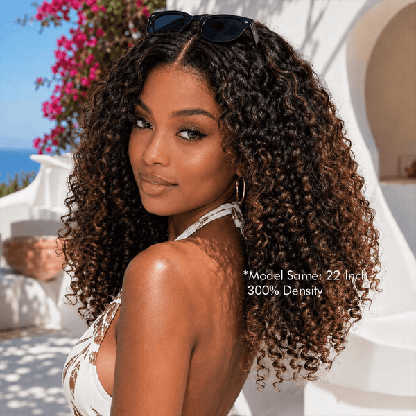 Geeta Hair Glueless Wig 300% Density Deep Curly Human Hair 13x4 Lace Frontal Wig Pre Plucked Natural Hairline