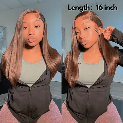 No Code Need: Brown Bone Straight Human Hair Bob Wigs - Geeta Hair - GeetaHair