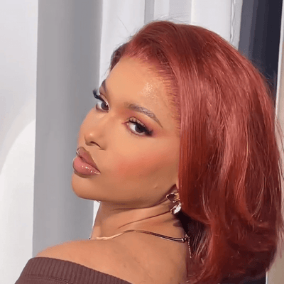 Glueless Reddish Brown Pixie Cut Bob Wigs Colored Natural 4x6 Pre Cut Lace 100% Human Hair Wigs 250% Density - GeetaHair