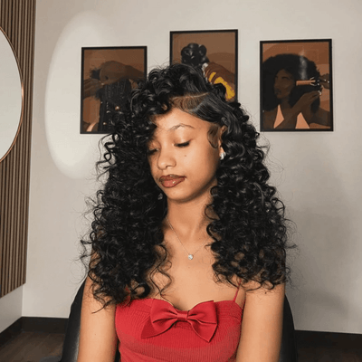 Geeta Loose Bouncy Human Hair Wigs Glueless 13x6 HD Lace Frontal Wigs Side Part Lace Front Human Hair Wig Pre Plucked - GeetaHair